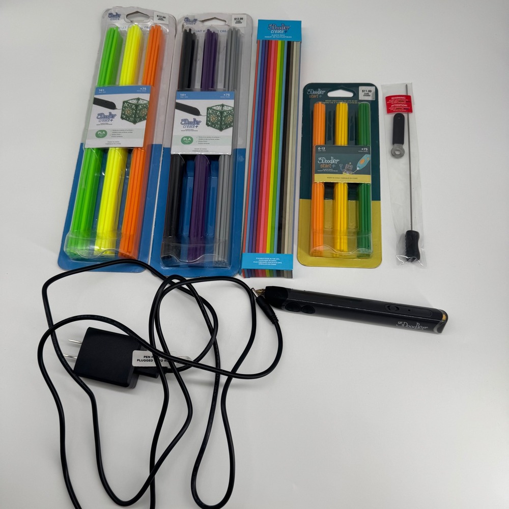 3Doodler Create+ 3D Printing Pen Bundle with Charger & 4 Filament Refill Packs